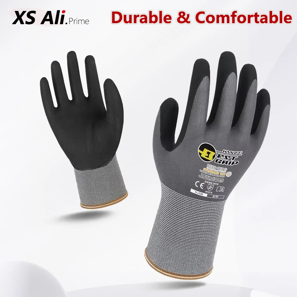 Nitrile Mechanic Glove - 1/10ペア フォームニトリル手袋 – 滑り止め、耐油性、耐久性があり、メンテナンス、組み立て、一般作業に適しています