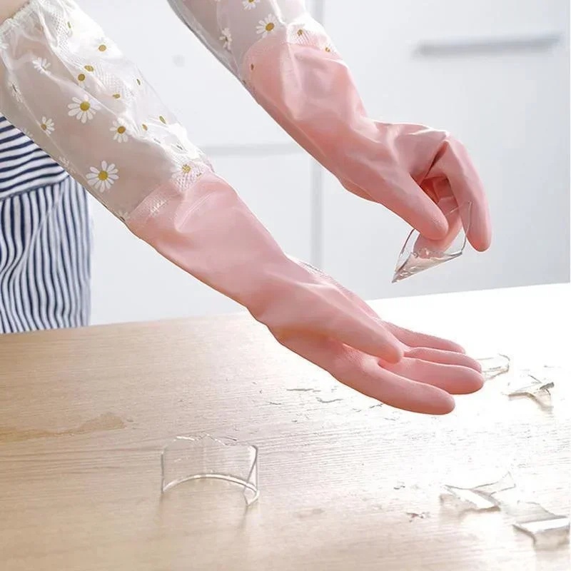 家庭用長袖ゴム手袋食器洗い用手袋キッチンオーブンペットクリー - Rubber Glove Cleaning のレビューと価格