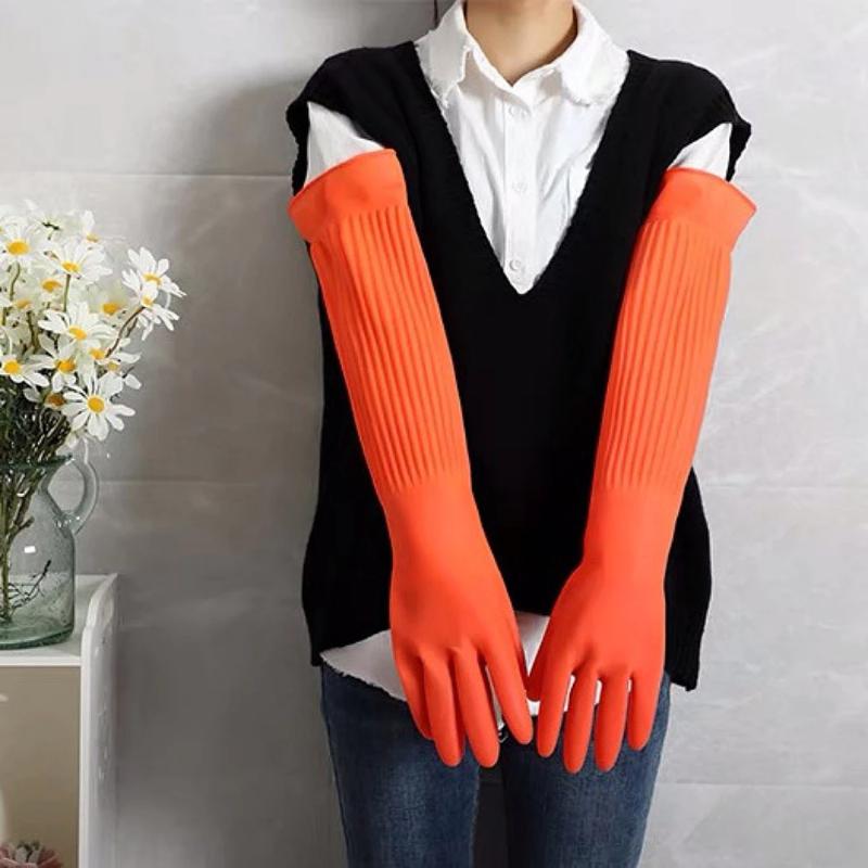 防水ノンスリップゴム製クリーニング手袋超長耐引裂性素材キッチ - Rubber Glove Cleaning のレビューと価格