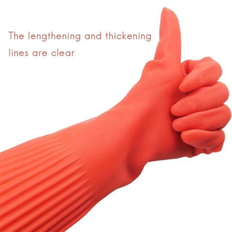防水ノンスリップゴム製クリーニング手袋超長耐引裂性素材キッチ - Rubber Glove Cleaning のレビューと価格