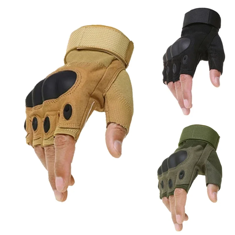 ハーフフィンガー男性の手袋屋外軍事戦術手袋スポーツ撮影狩猟エ - Cycling Glove Padded のレビューと価格
